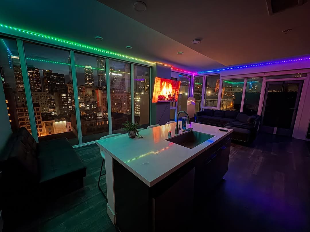 Airbnb living space after turnover